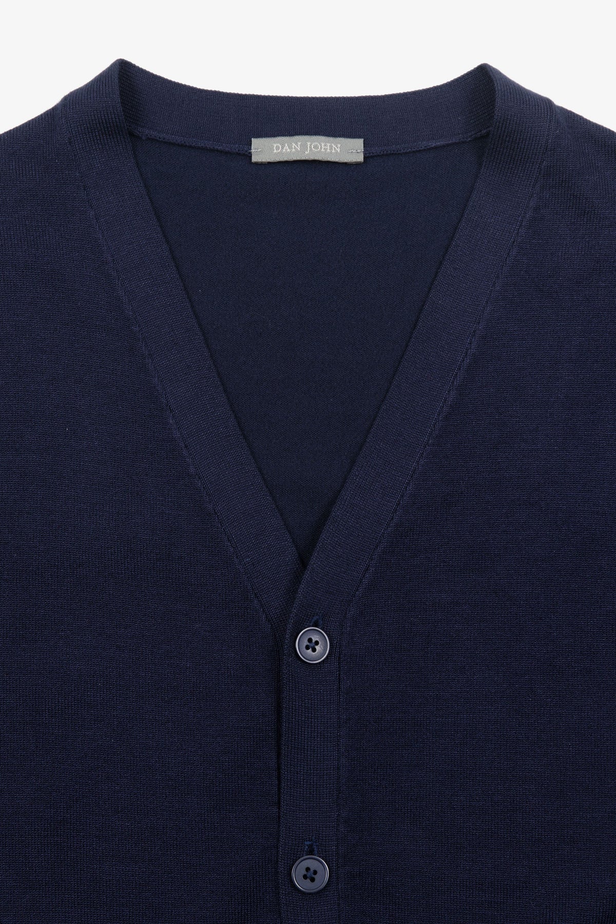 Cardigan scollo a v con bottoni blu-Dan John