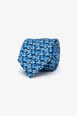 Cravatta jacquard fantasia fiori azzurro-Dan John