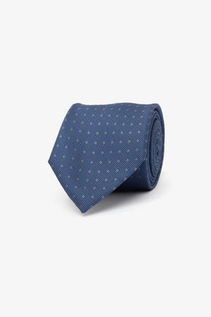 Cravatta jacquard micro pois blu-Dan John