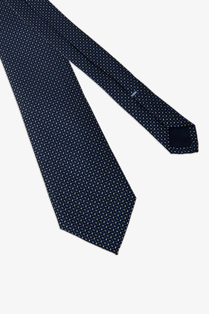 Cravatta jacquard microfantasia navy-Dan John