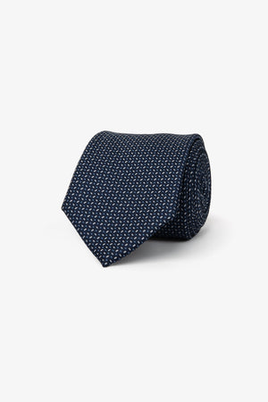 Cravatta jacquard microfantasia navy-Dan John