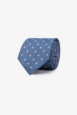 Cravatta jacquard pois blu-Dan John