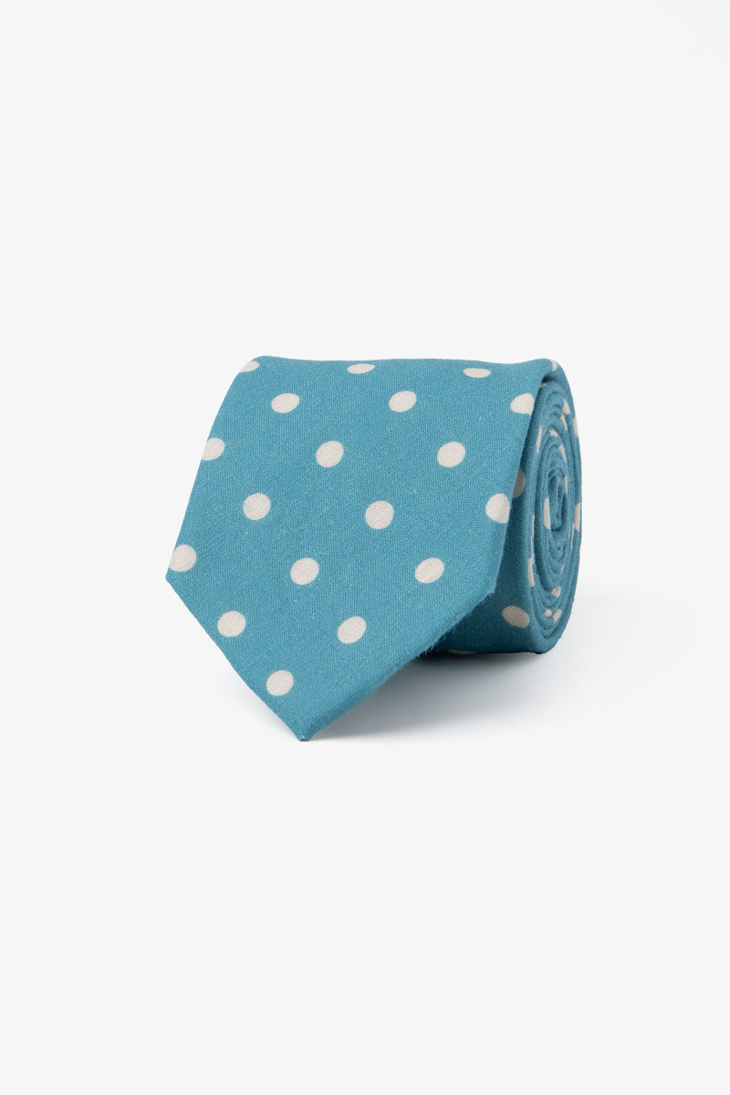 Cravatta misto lino petrolio-Dan John