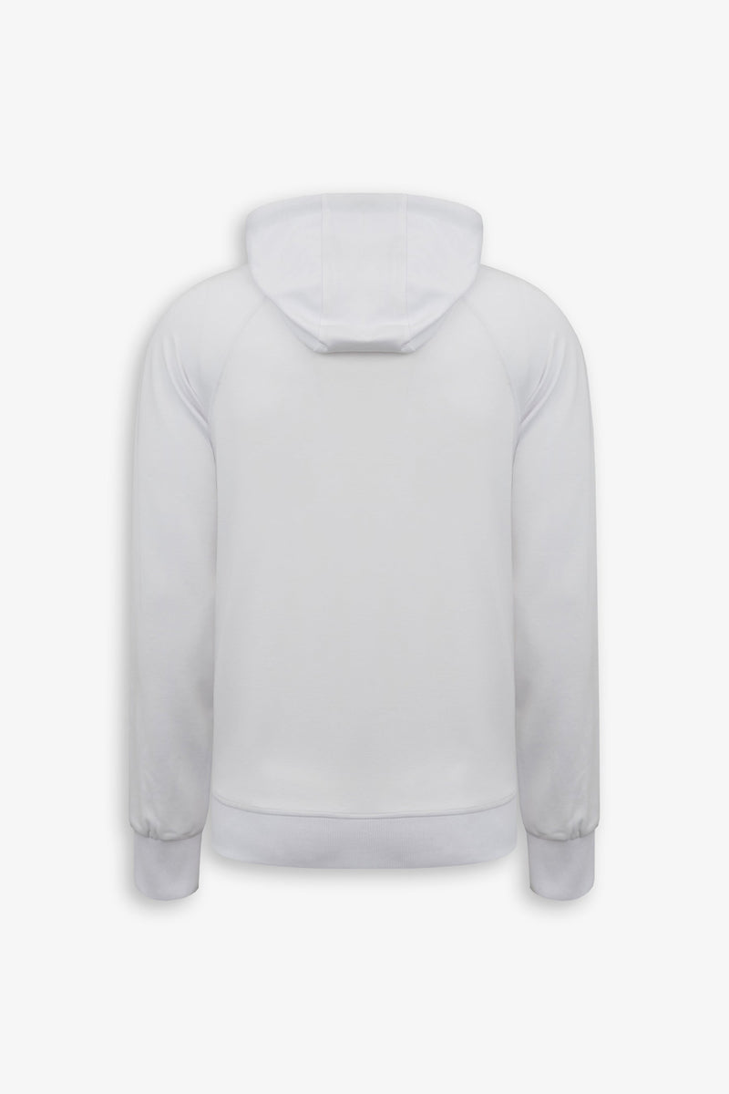 Felpa tecnica full zip con cappuccio DNJ bianca-Dan John