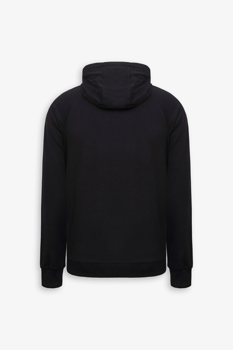 Felpa tecnica full zip con cappuccio DNJ nero-Dan John