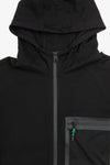 Felpa tecnica full zip con cappuccio DNJ nero-Dan John
