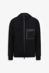 Felpa tecnica full zip con cappuccio DNJ nero-Dan John