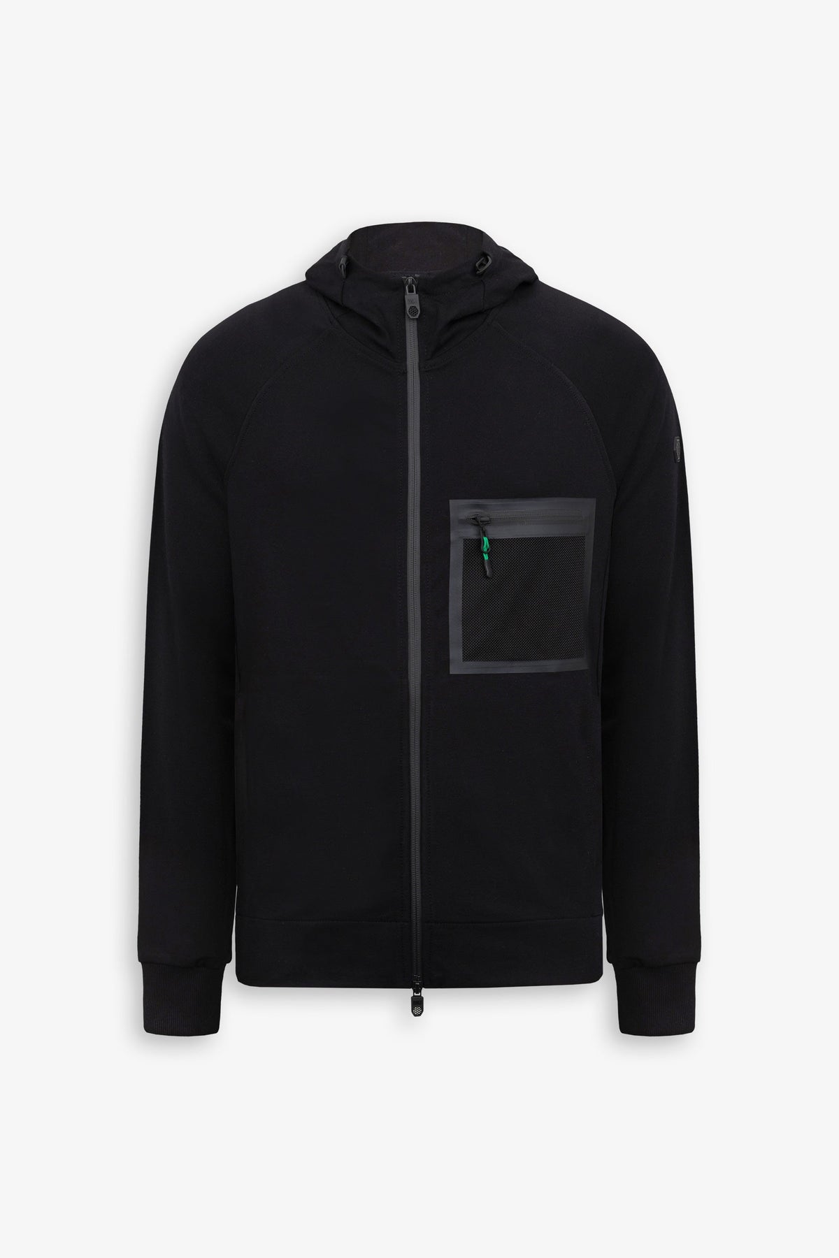 Felpa tecnica full zip con cappuccio DNJ nero-Dan John