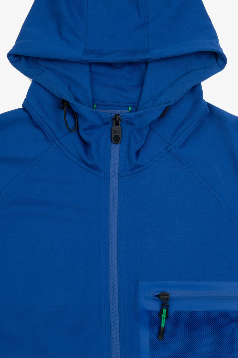 Felpa tecnica full zip con cappuccio DNJ royal-Dan John