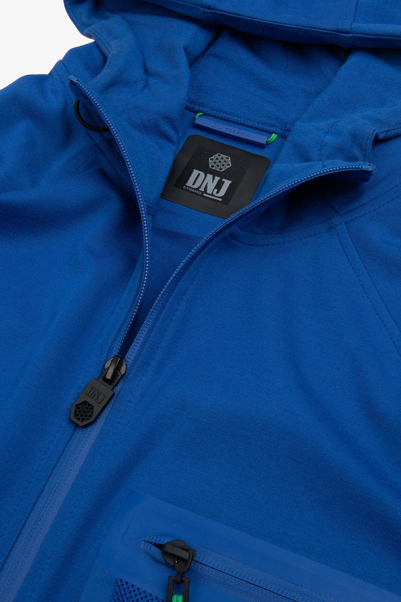 Felpa tecnica full zip con cappuccio DNJ royal-Dan John