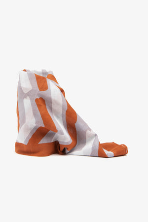 Foulard con stampa geometrica arancione-Dan John