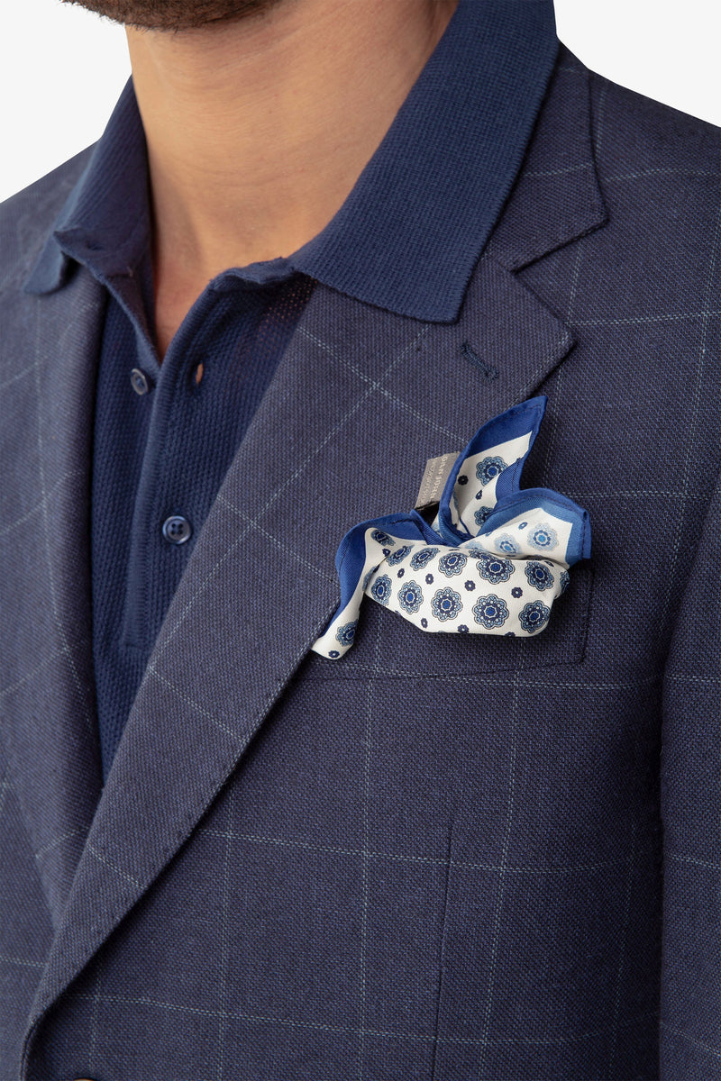 Giacca a quadri blu slim-Dan John