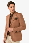 Giacca a quadri caramello slim-Dan John