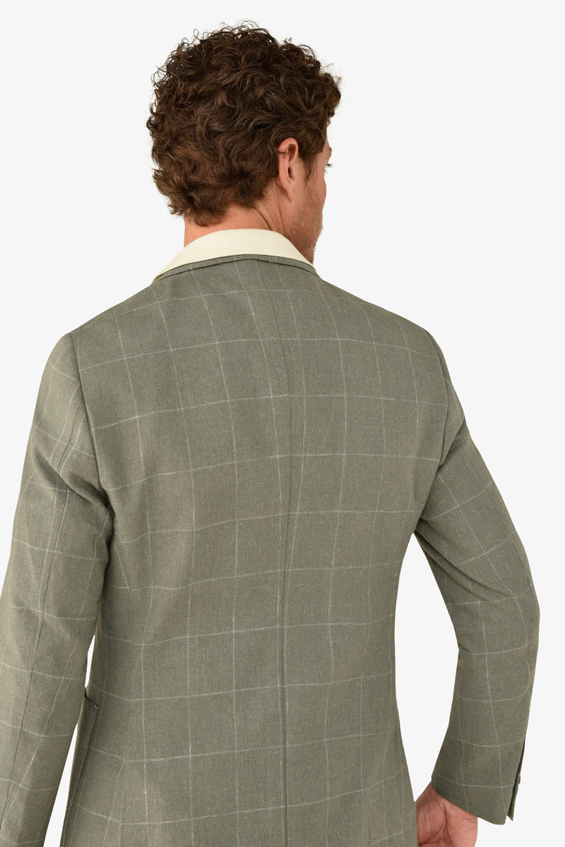 Giacca a quadri verde slim-Dan John