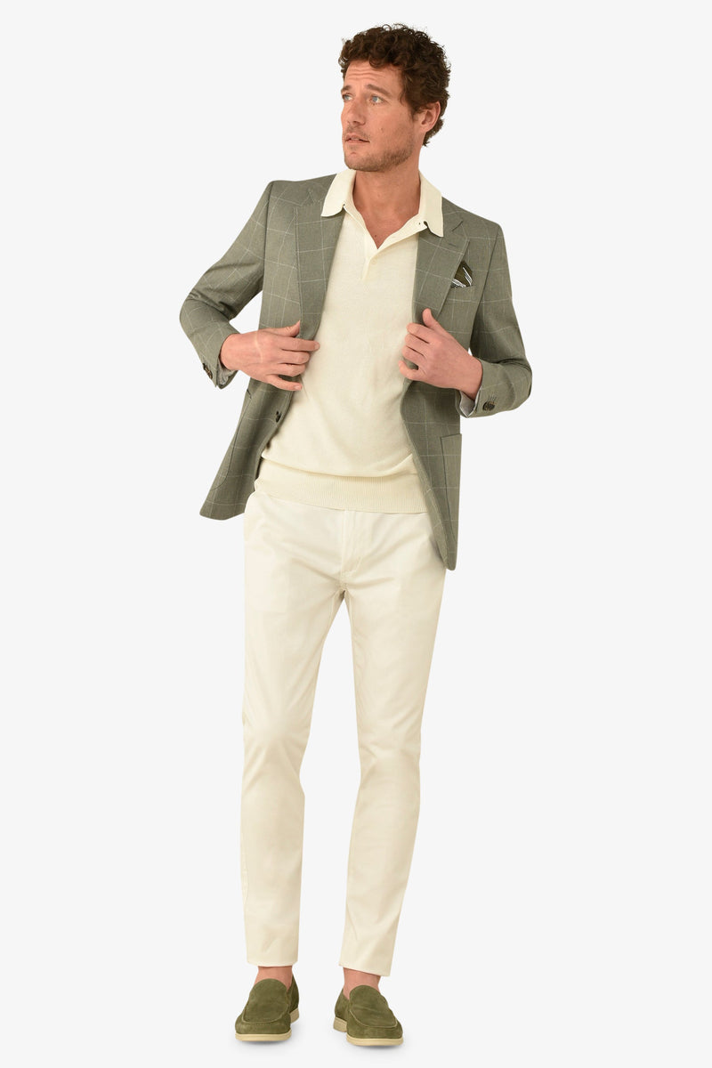 Giacca a quadri verde slim-Dan John