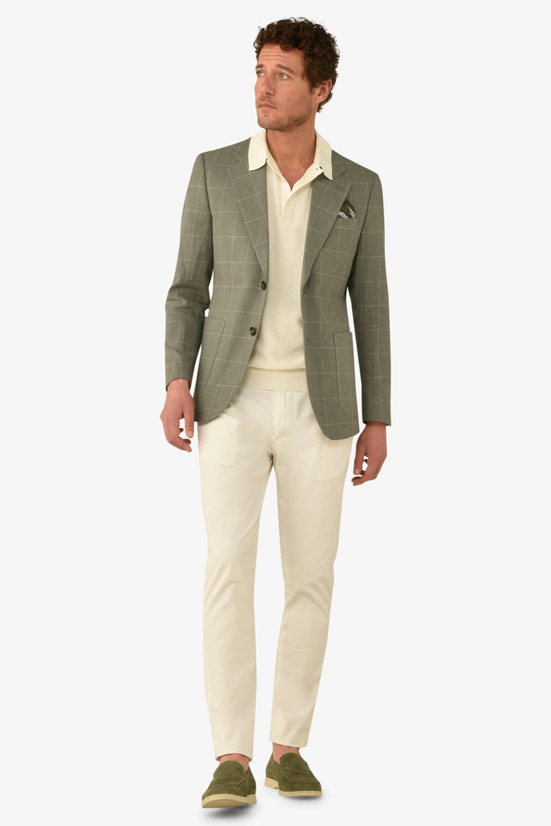 Giacca a quadri verde slim-Dan John