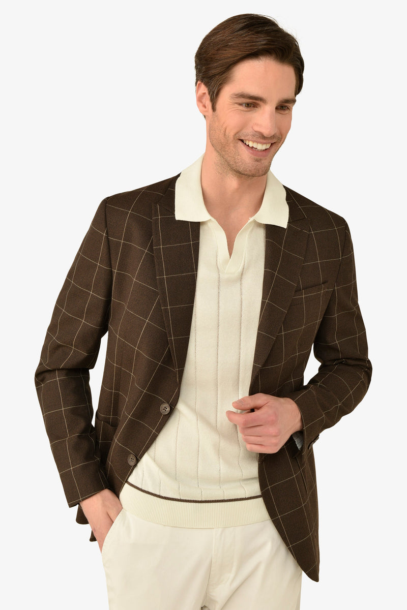 Giacca armaturata a quadri terra-Dan John