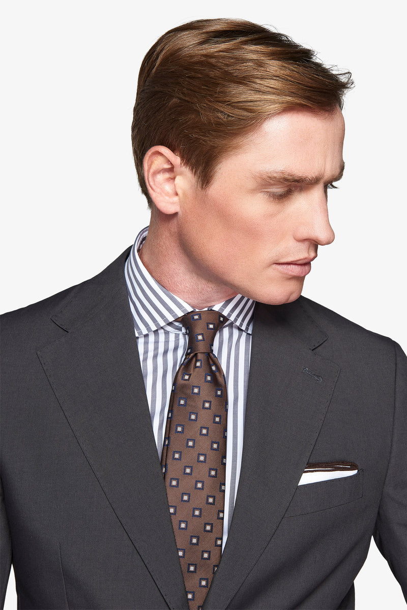 Giacca da abito classico grigia slim-Dan John