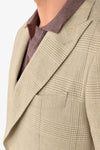 Giacca da abito destrutturata principe di galles sabbia slim-Dan John