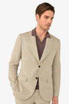 Giacca da abito destrutturata principe di galles sabbia slim-Dan John
