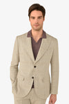 Giacca da abito destrutturata principe di galles sabbia slim-Dan John