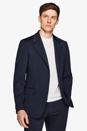 Blue relax tech stretch jersey slim suit blazer