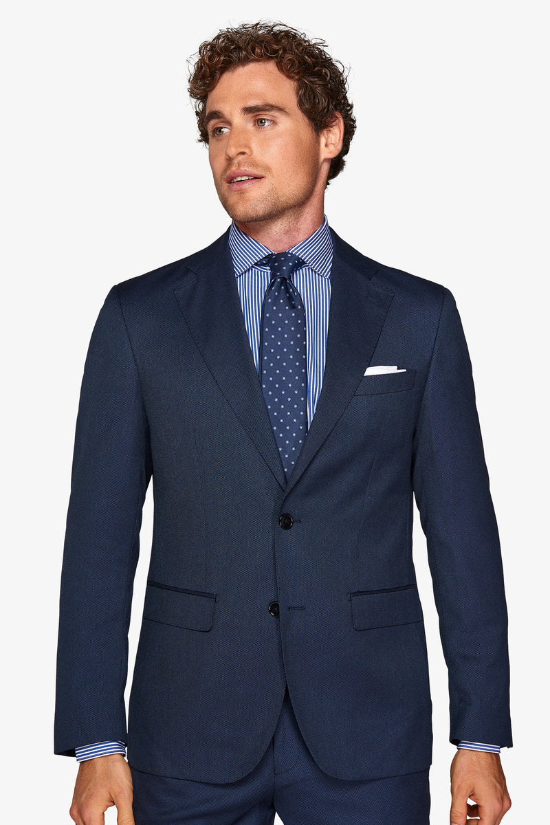 Giacca da abito occhio di pernice blu-Dan John