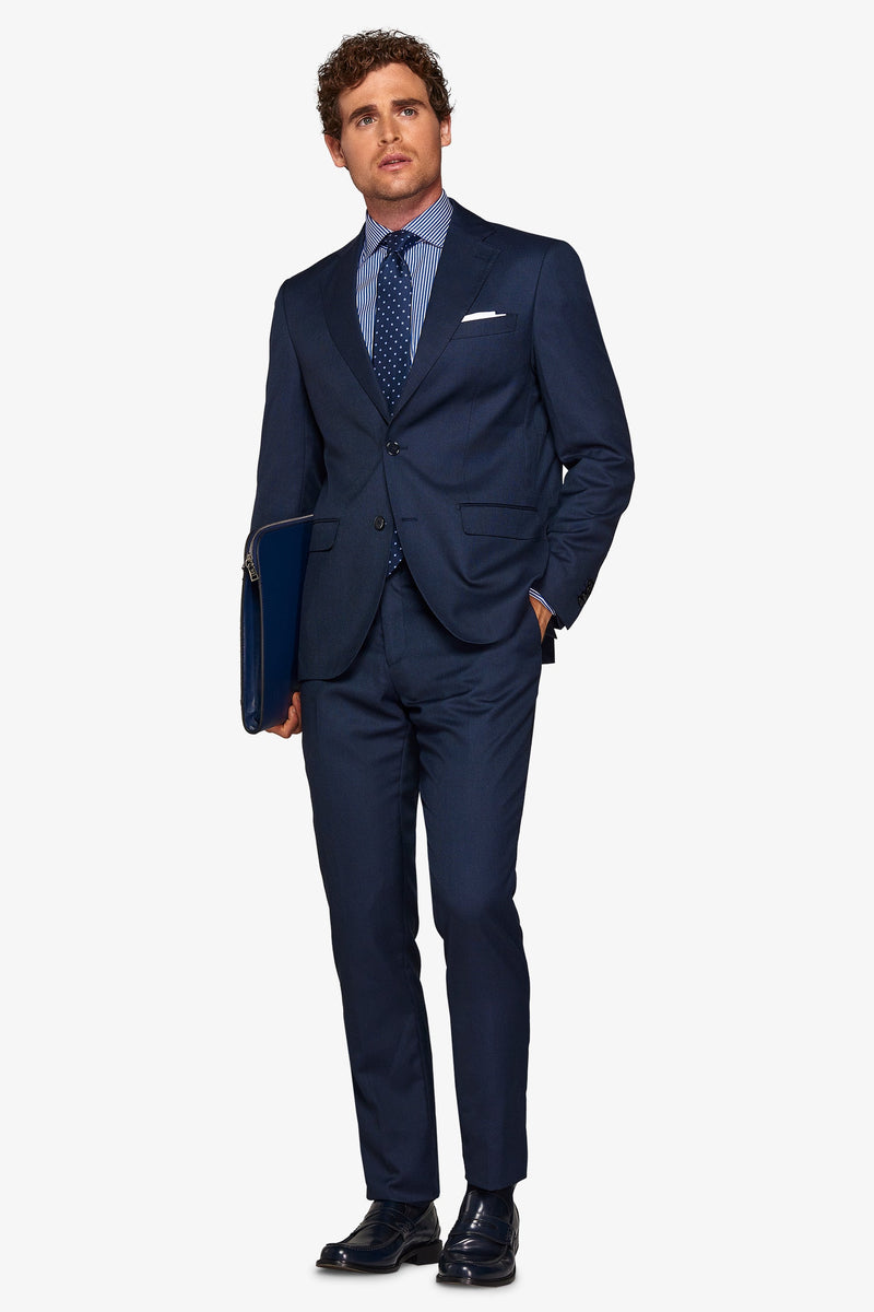 Giacca da abito occhio di pernice blu-Dan John