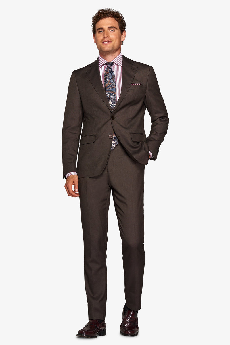 Giacca da abito occhio di pernice marrone-Dan John