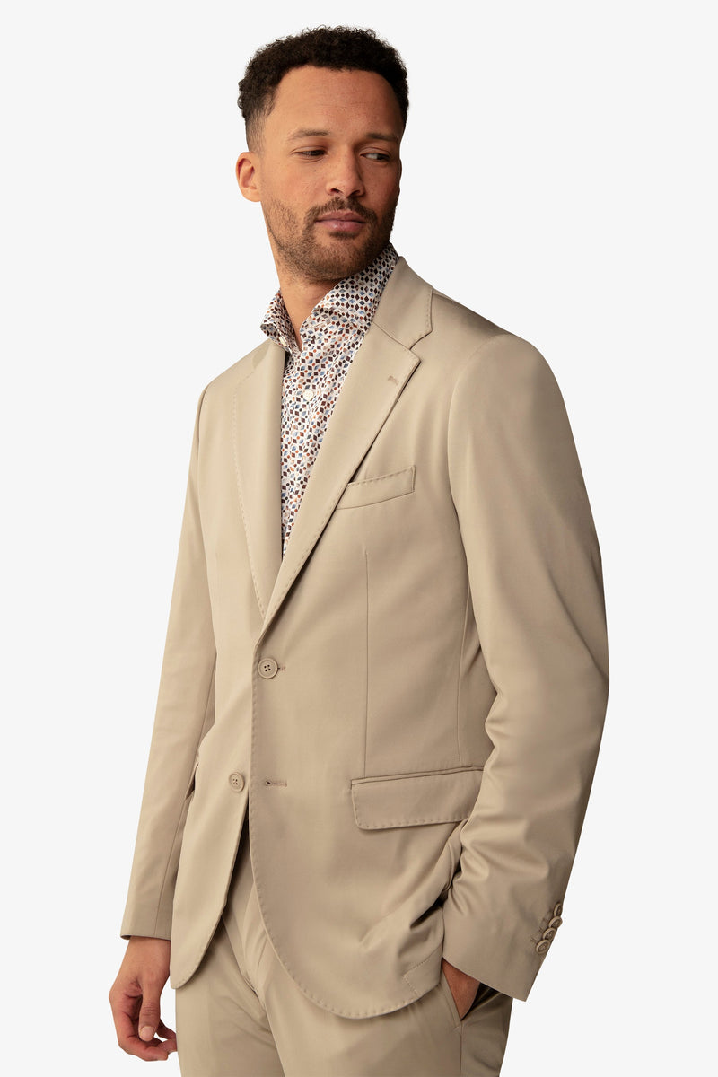 Giacca da abito relax tech tortora slim-Dan John