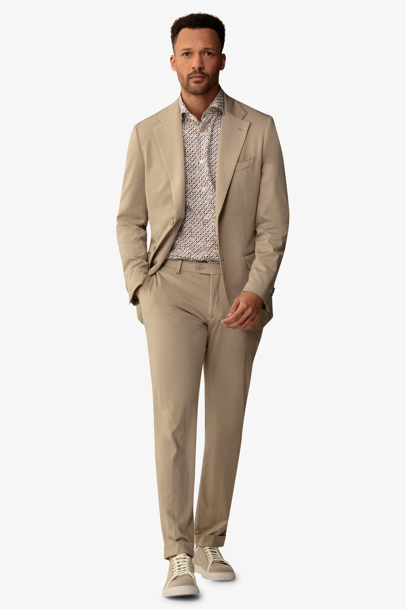 Giacca da abito relax tech tortora slim-Dan John