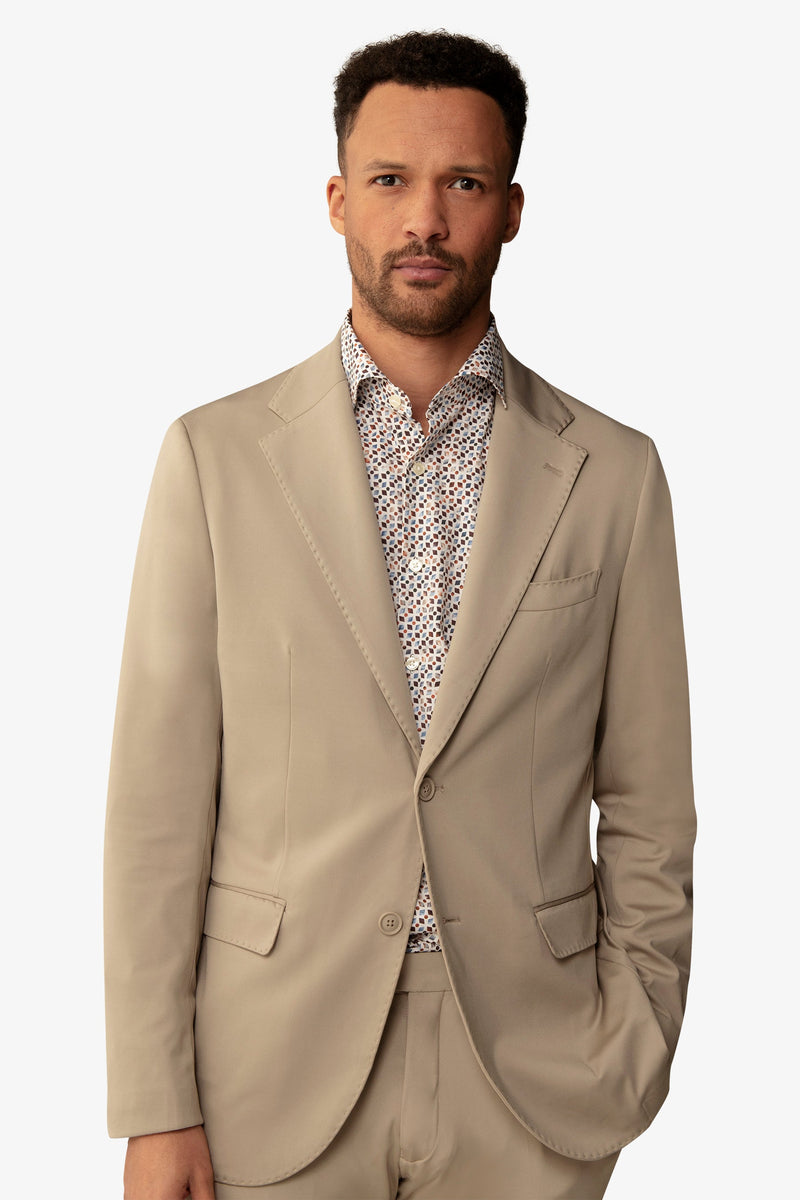 Giacca da abito relax tech tortora slim-Dan John