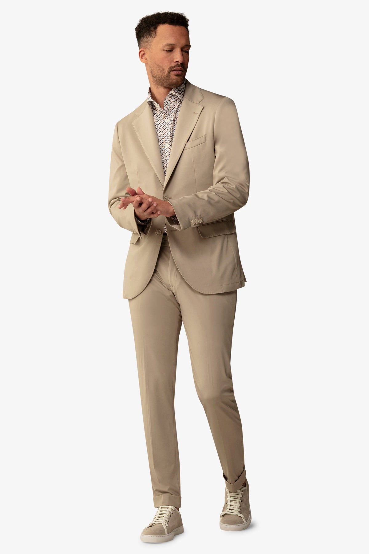 Giacca da abito relax tech tortora slim-Dan John