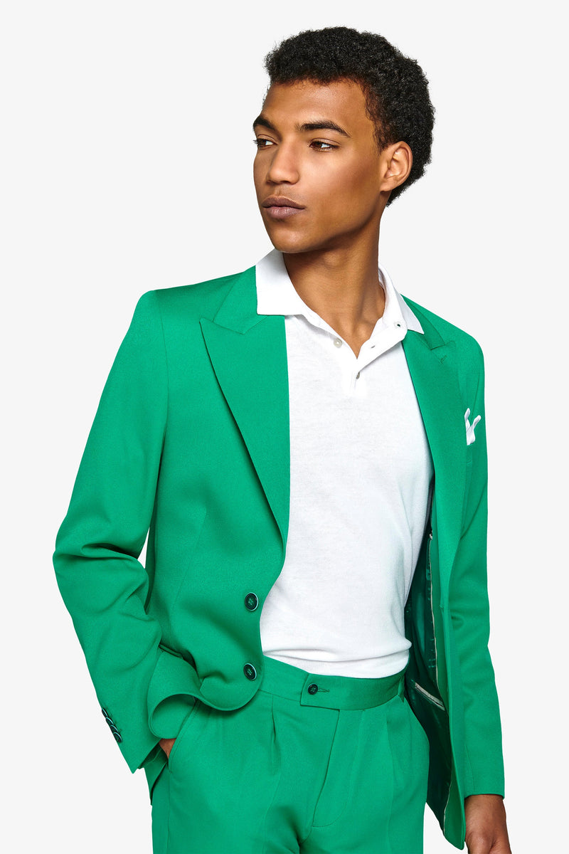 Giacca da abito rever a lancia verde slim-Dan John