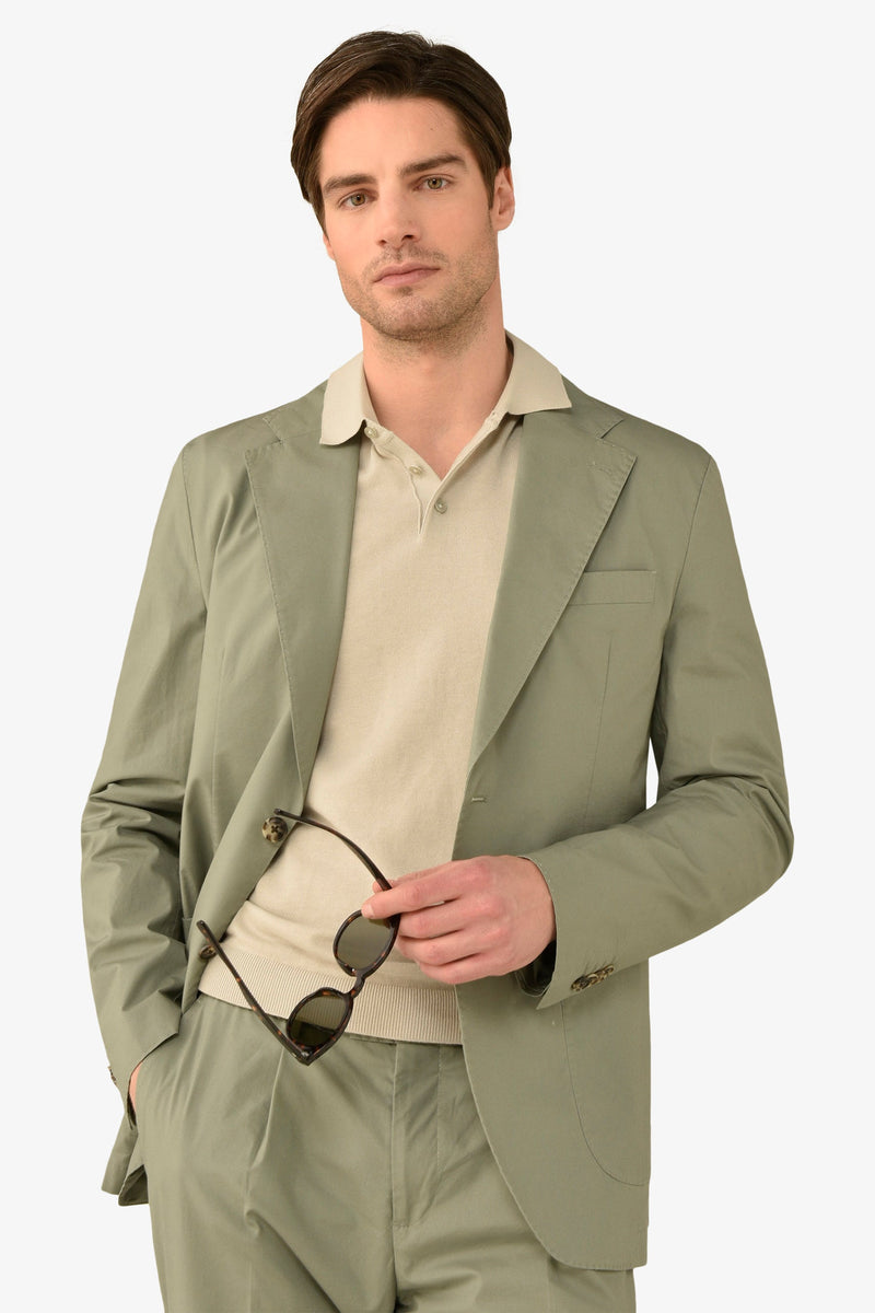 Giacca da abito tela paracadute verde malva slim-Dan John