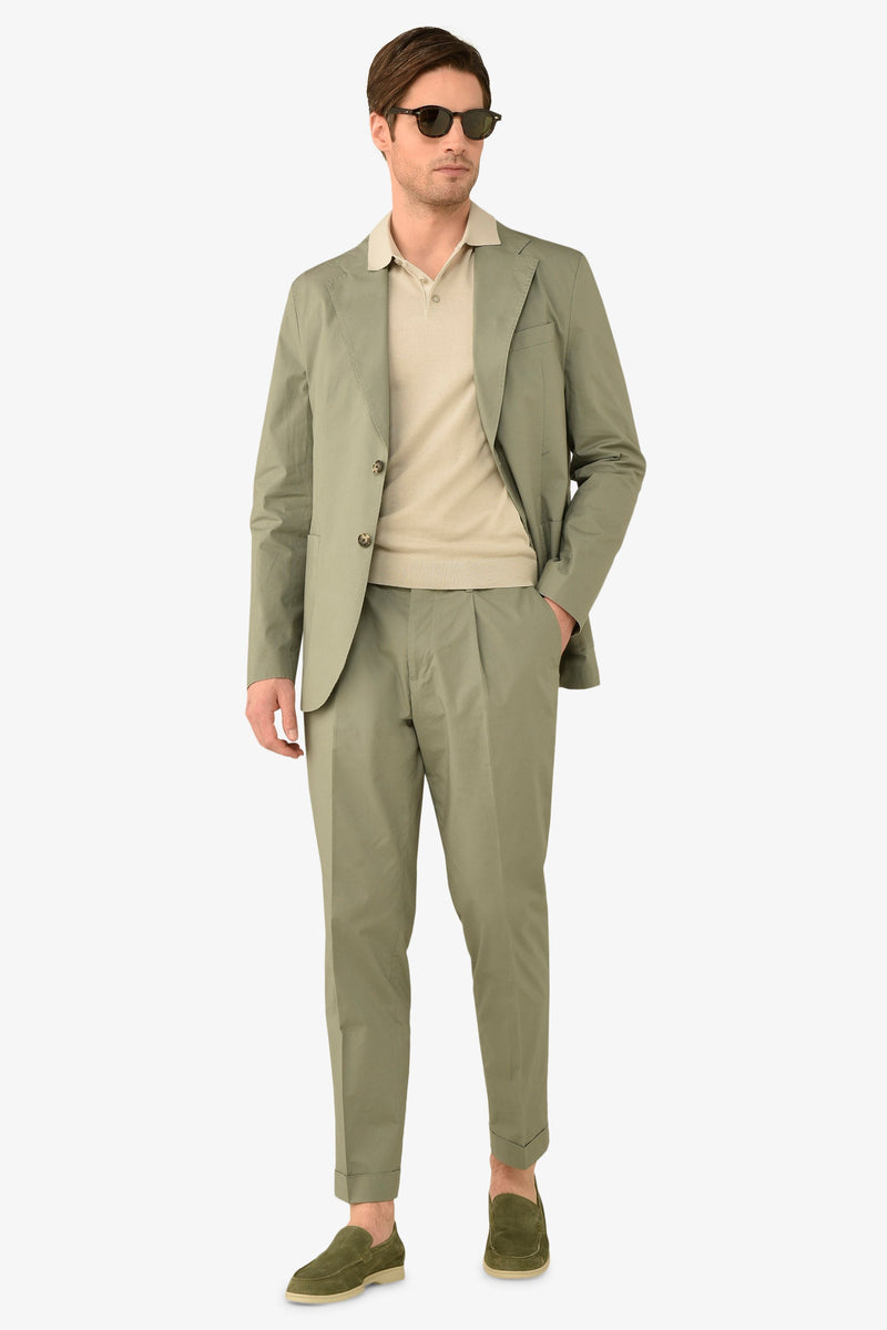 Giacca da abito tela paracadute verde malva slim-Dan John