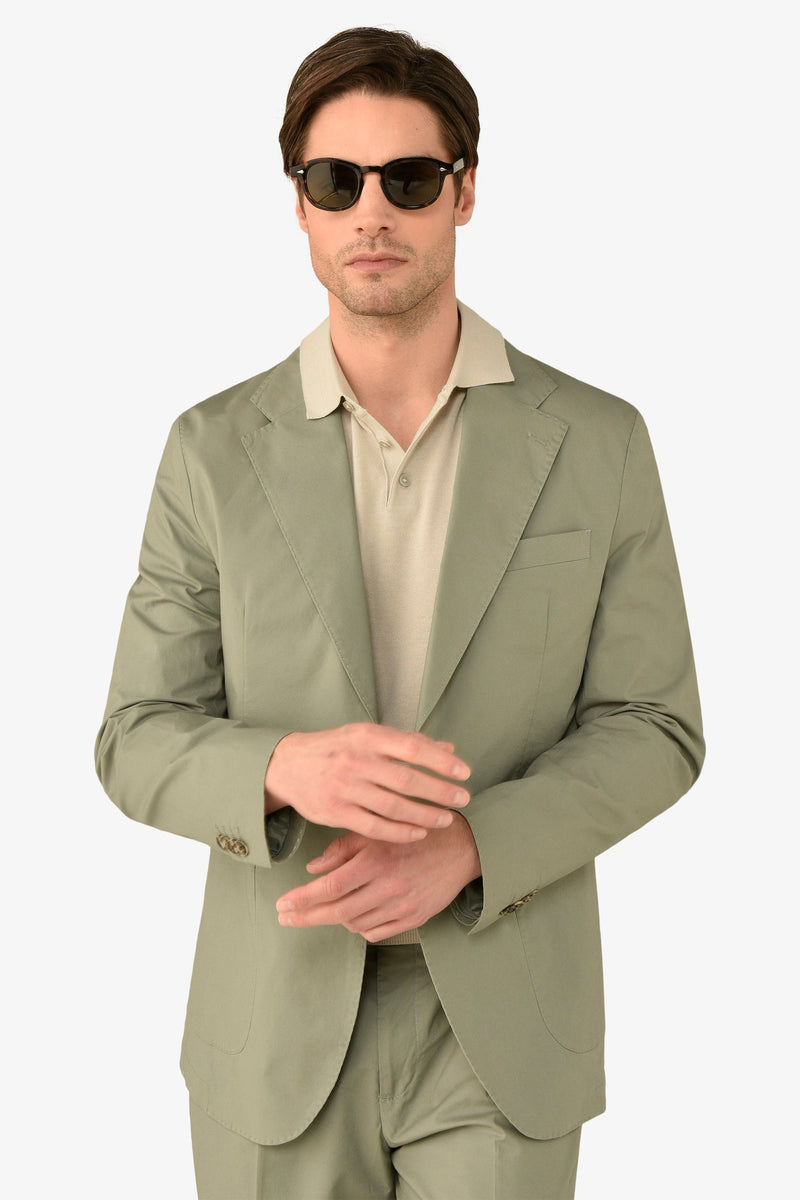 Giacca da abito tela paracadute verde malva slim-Dan John