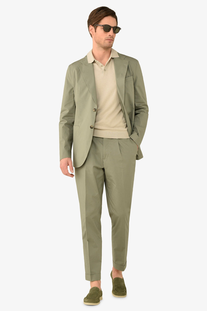 Giacca da abito tela paracadute verde malva slim-Dan John