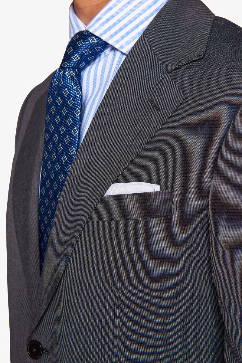 Giacca da abito trama punto a spillo antracite slim-Dan John