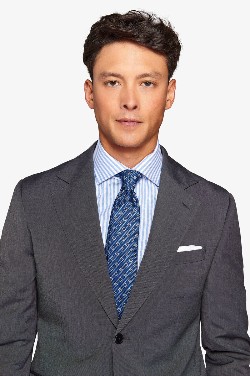 Giacca da abito trama punto a spillo antracite slim-Dan John