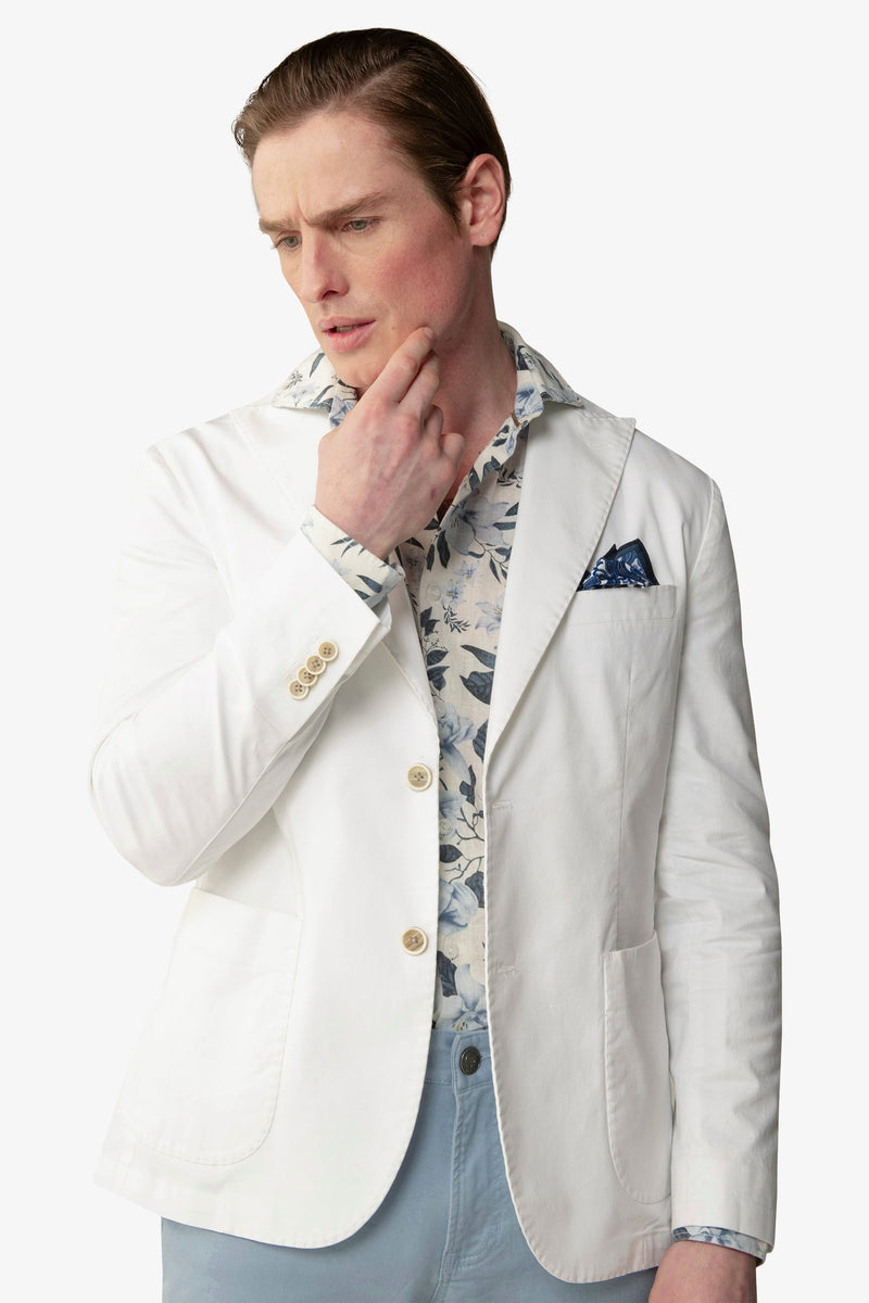 Giacca destrutturata in cotone bianca-Dan John