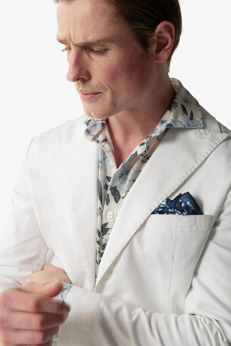 Giacca destrutturata in cotone bianca-Dan John