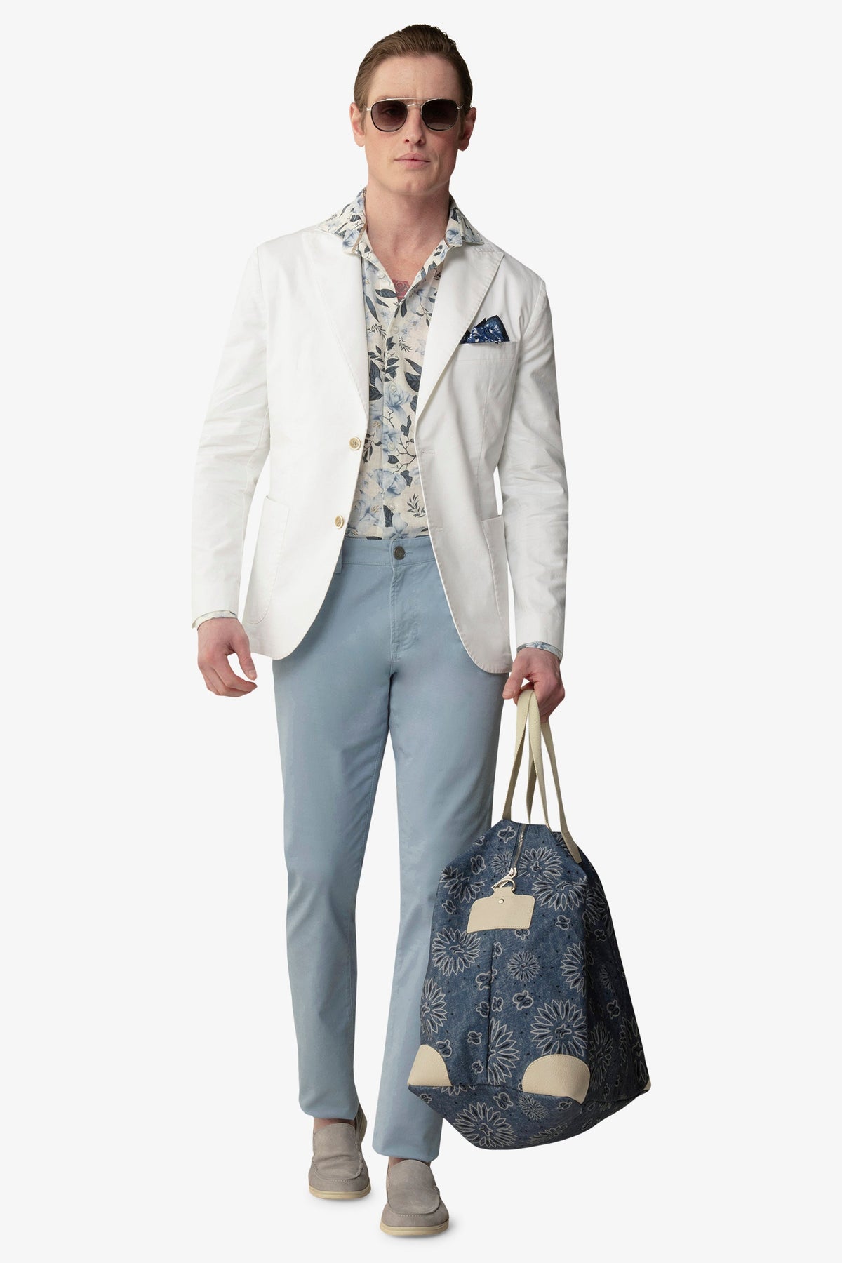 Giacca destrutturata in cotone bianca-Dan John