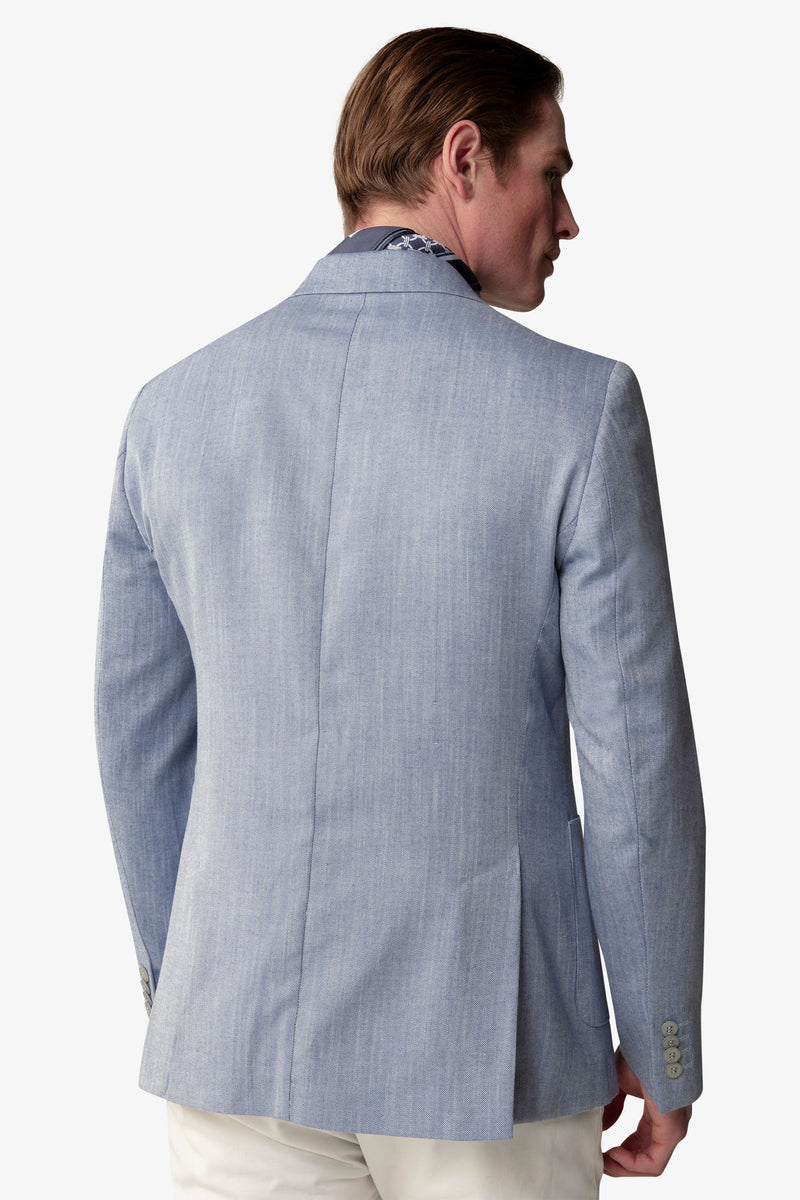 Giacca fantasia herringbone cielo-Dan John