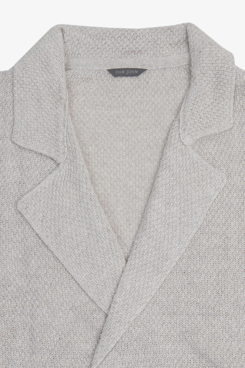 Giacca in maglia doppiopetto ecru-Dan John