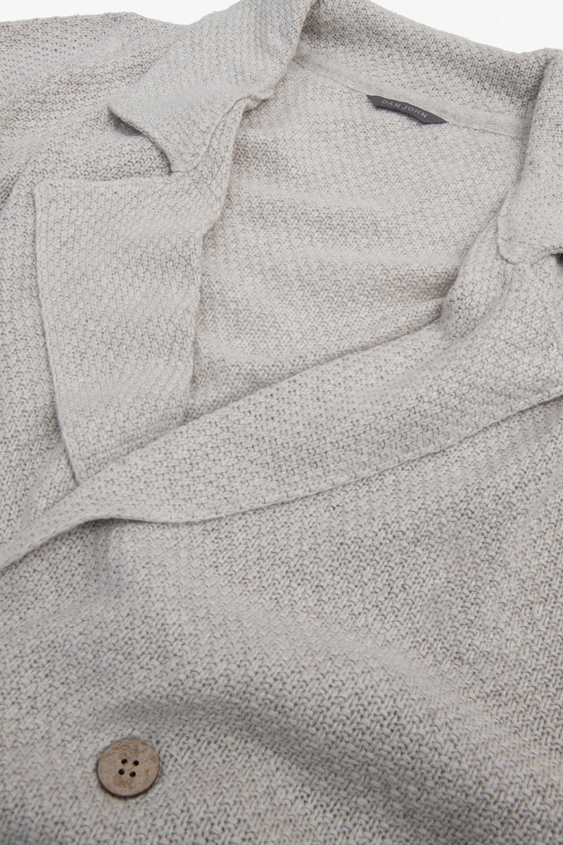 Giacca in maglia doppiopetto ecru-Dan John