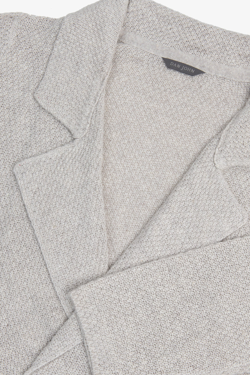 Giacca in maglia doppiopetto ecru-Dan John