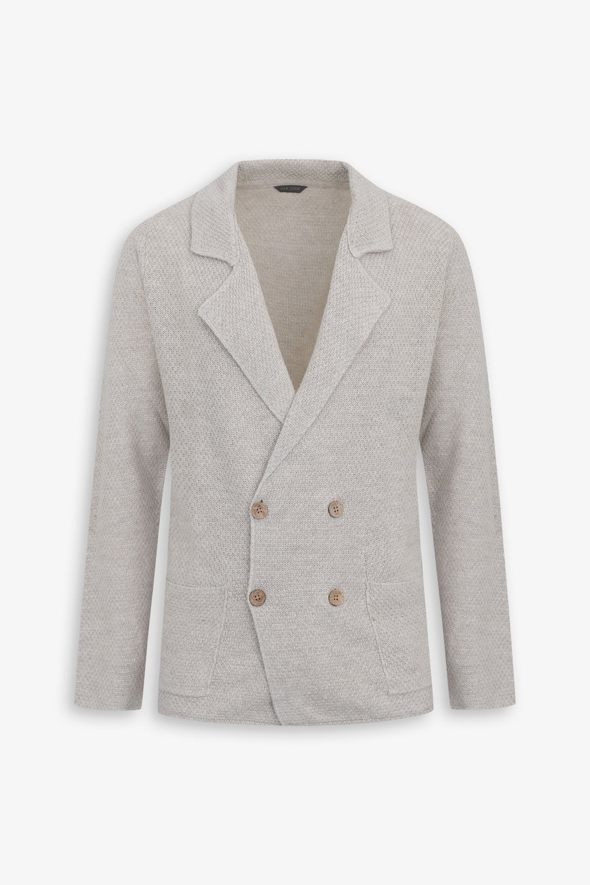 Giacca in maglia doppiopetto ecru-Dan John