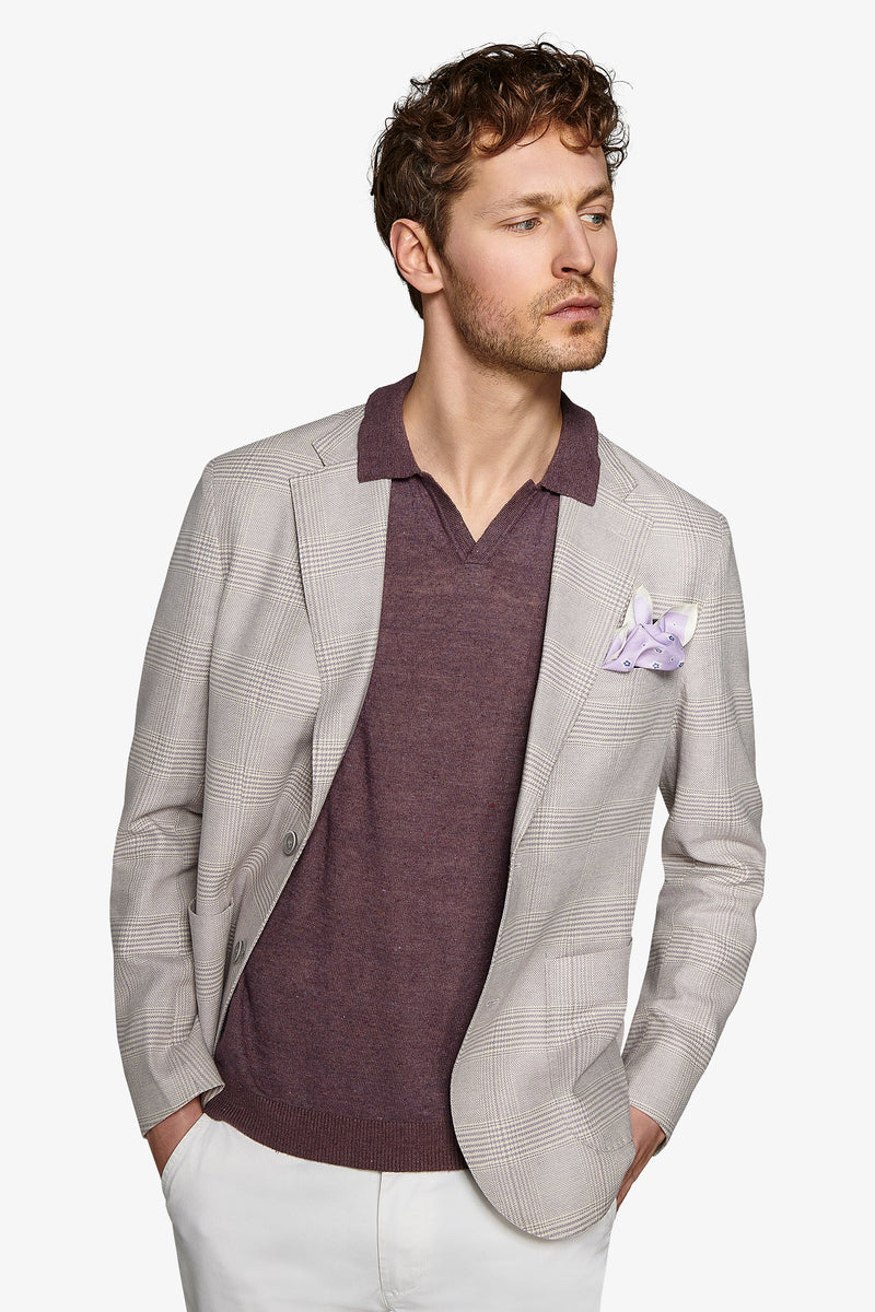 Giacca principe di galles melange lavanda slim-Dan John