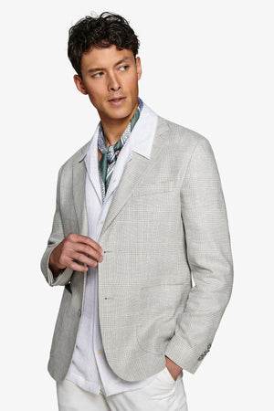 Giacca principe di galles melange polvere slim-Dan John